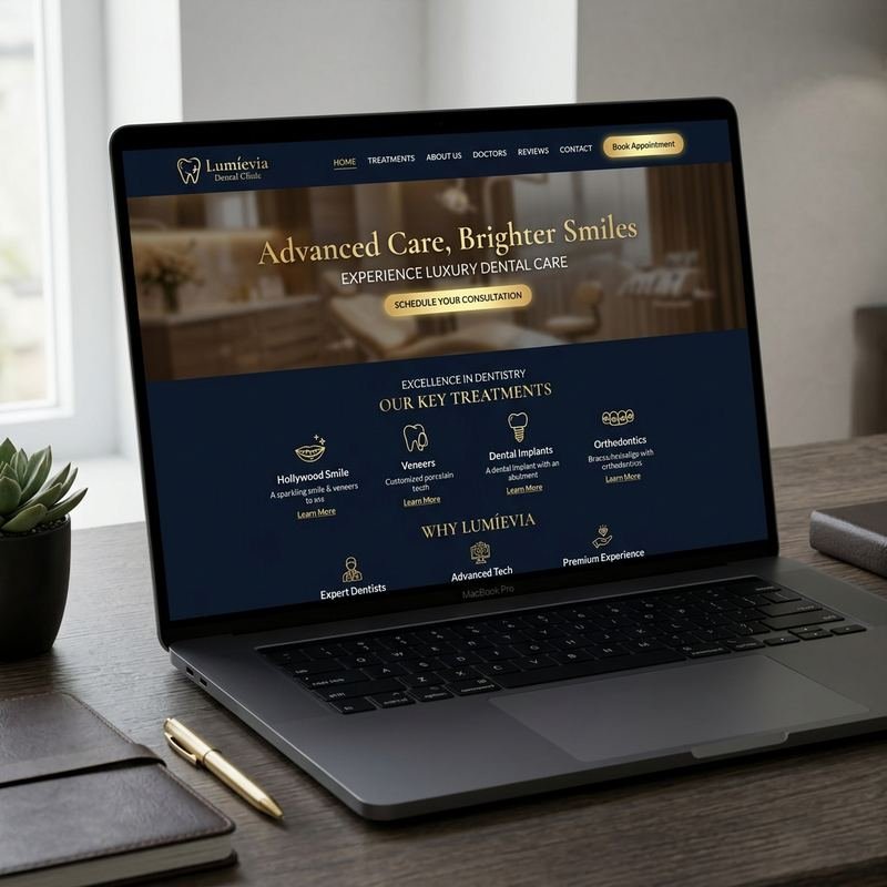 Lumíevia Dental Clinic — Advanced Care, Brighter Smiles in Dubai — Website Mockup