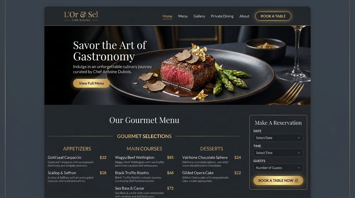 Modern Restaurant Website UI Design in Dubai